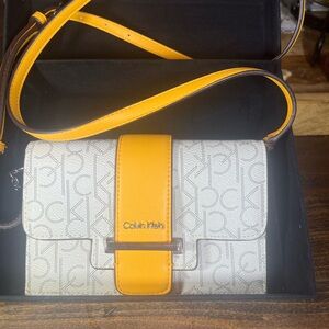 Calvin Klein Crossbody Bag in Yellow and Cream